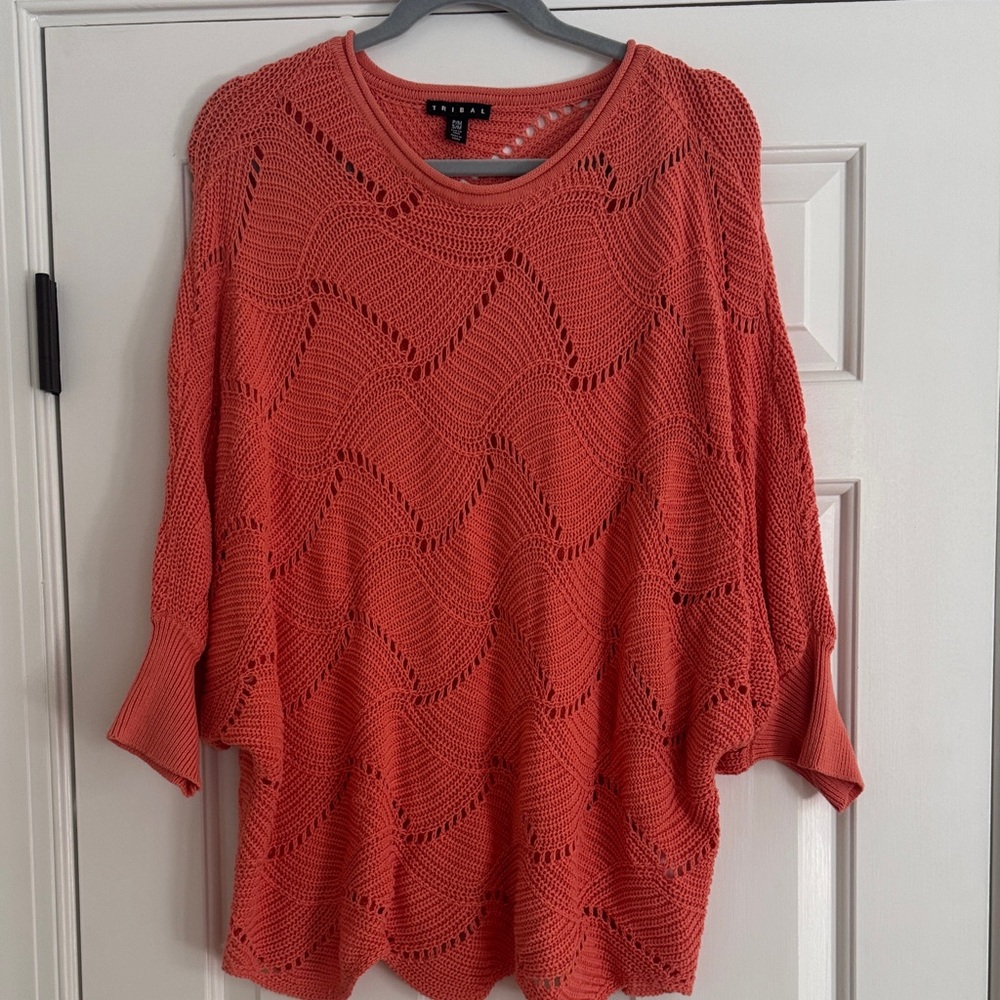 Tribal orange Knit Sweater
